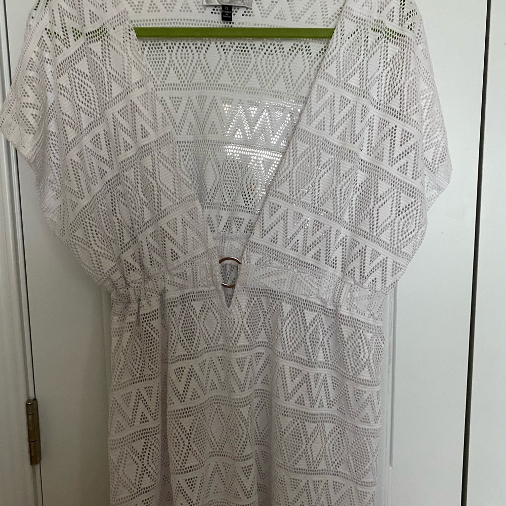 White swim cover up
